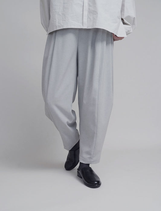 Tapered pants in melange polyester