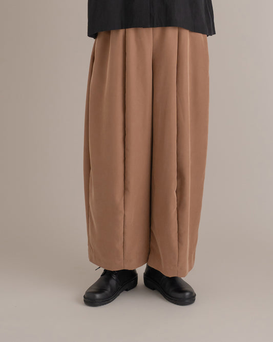 Wide pants in smooth modal in camel