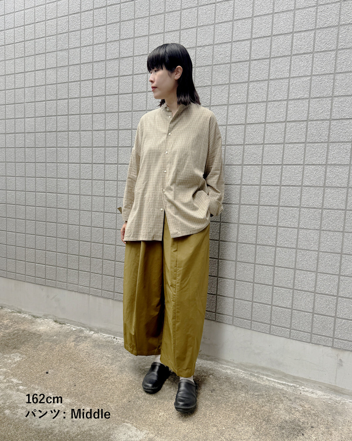 ワイドパンツ スムースバックツイル