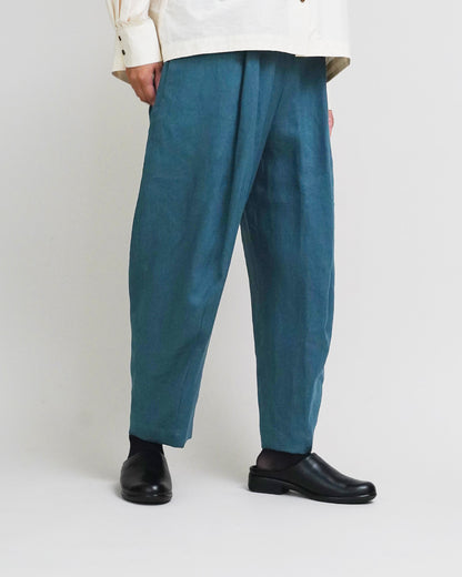[Available from 12:00 PM on Saturday, September 13th] Tapered Pants / Heavy Linen Twill / Green
