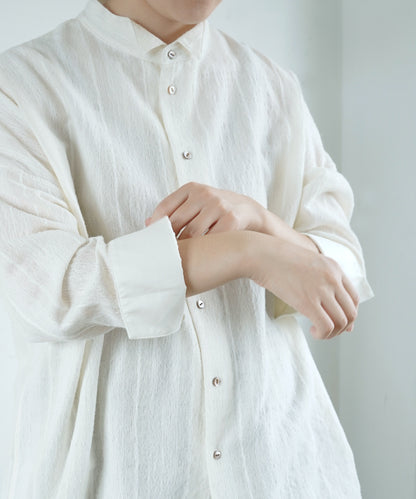 Under construction | [Uploaded on 11/02 (Sat)] Wool striped overshirt