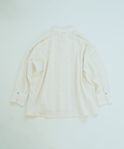 Under construction | [Uploaded on 11/02 (Sat)] Wool striped overshirt