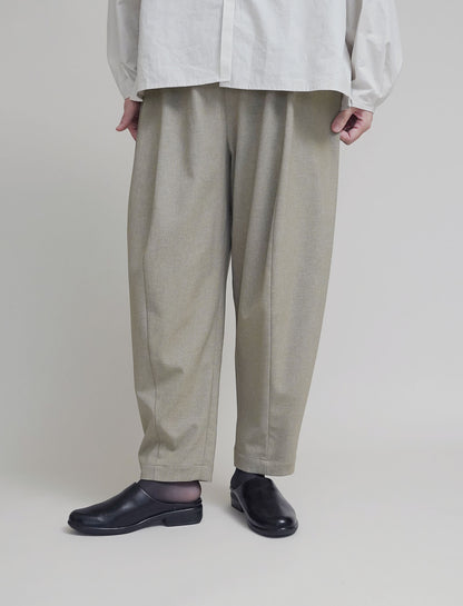 [On sale from 12:00 on Saturday, March 1st] Tapered pants / Melange polyester BE