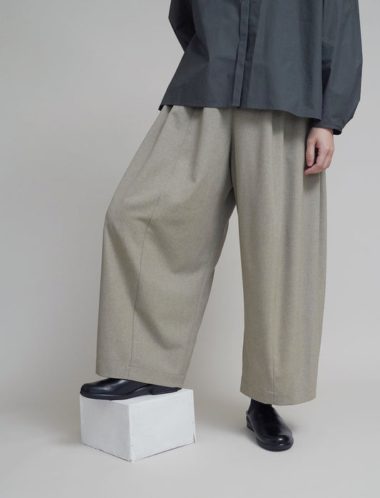 [On sale from 12:00 on Saturday, March 1st] Wide pants / Melange polyester BE