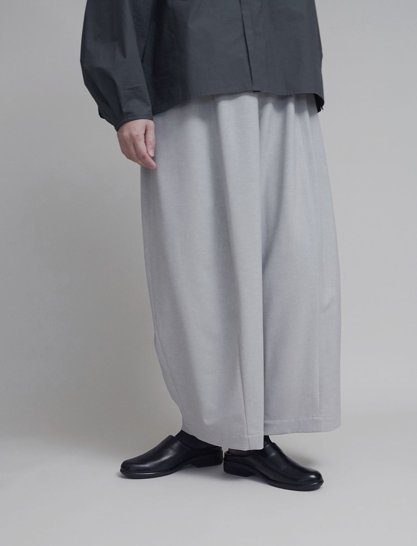 [On sale from 12:00 on Saturday, March 1st] Wide pants / Melange polyester GY