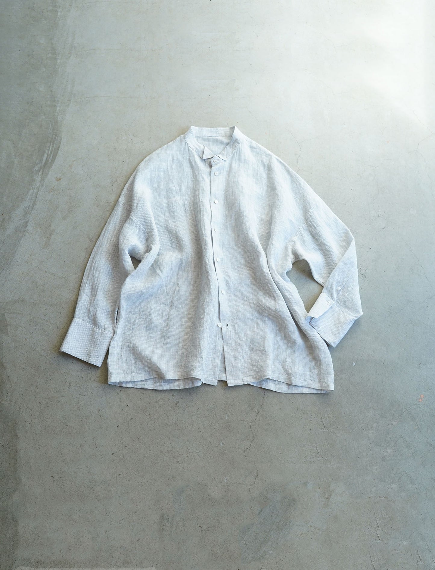 [On sale from 12:00 on Saturday, March 1st] Overshirt / Sheer linen houndstooth GY