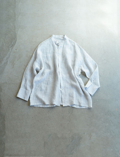 [On sale from 12:00 on Saturday, March 1st] Overshirt / Sheer linen houndstooth GY