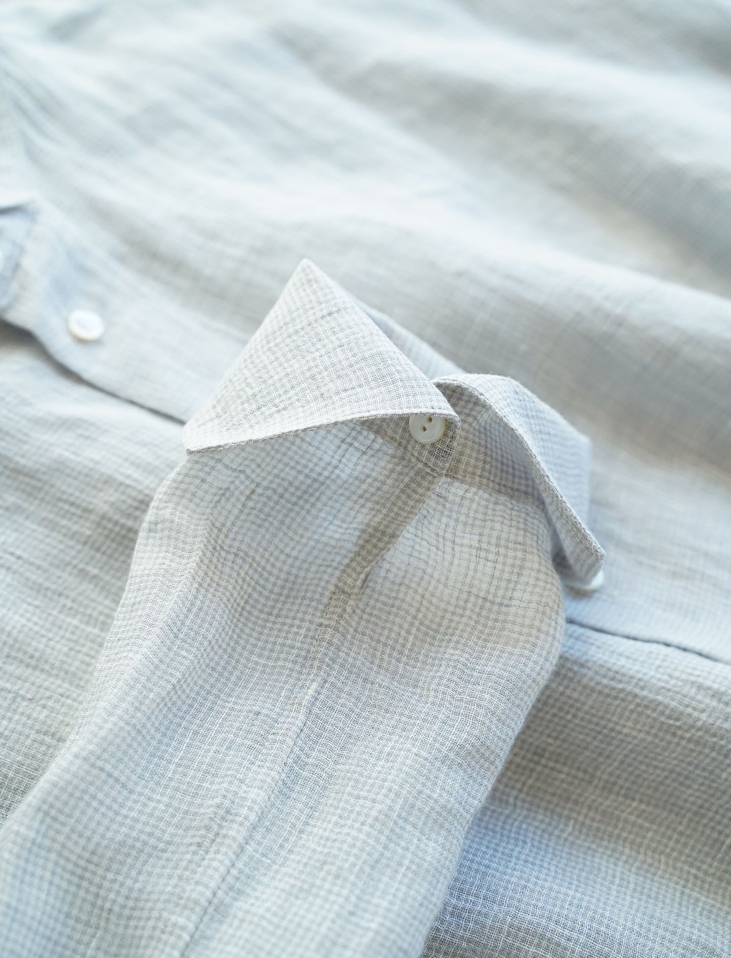 [On sale from 12:00 on Saturday, March 1st] Overshirt / Sheer linen houndstooth GY