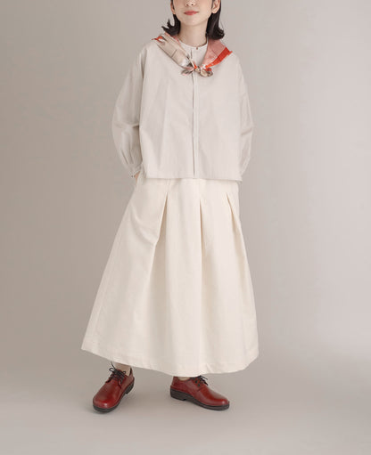 ボックスタックスカート / ラインステッチコットン