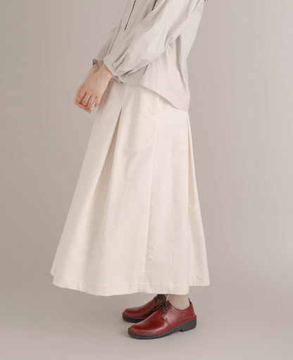 ボックスタックスカート / ラインステッチコットン