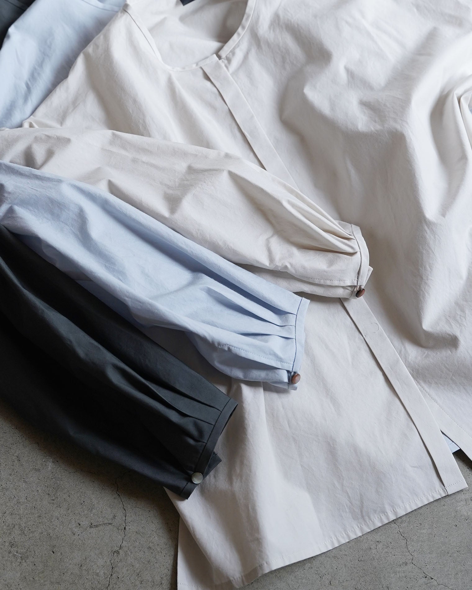 バンドカラーシャツ / タイプライターコットン – entwa