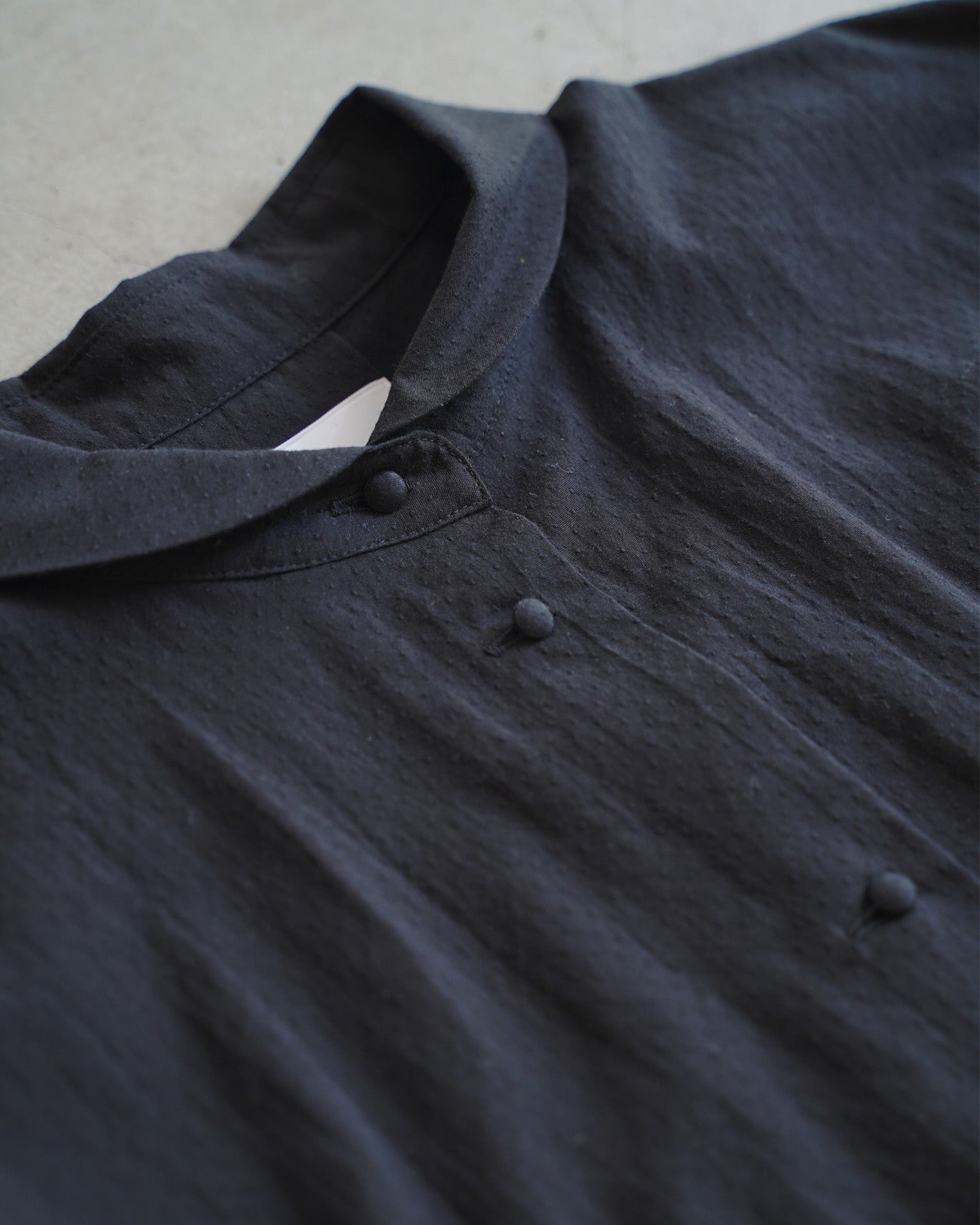 entwa 　ダッチカラーシャツ ダッチカラーシャツ / ドットコットン/ブラック – entwa