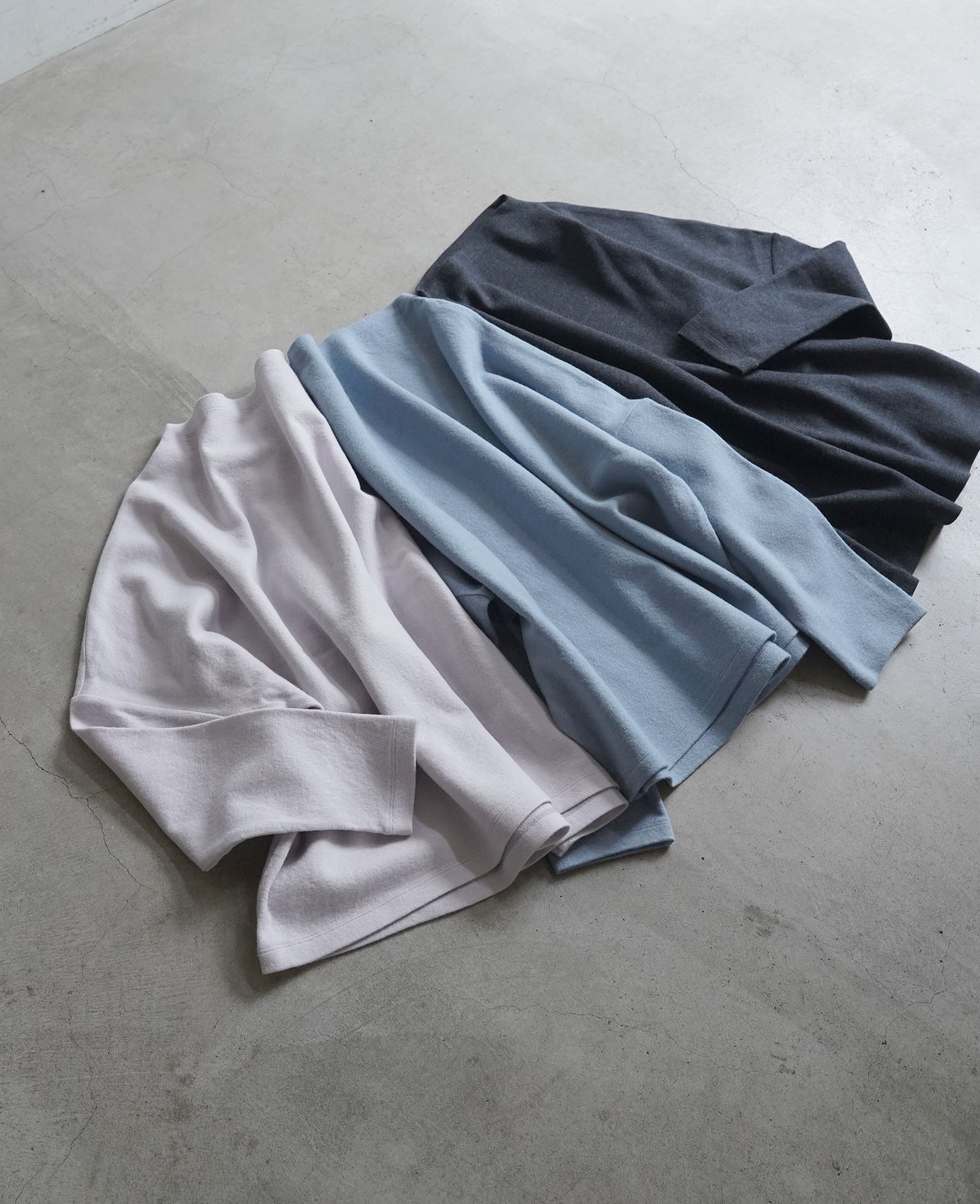 ドルマンTシャツ / スムースミルドウール / シルバーピンク