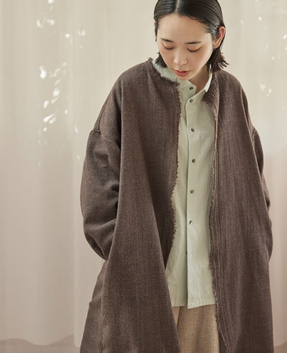 フリンジローブ / ウールガーゼ/ モカブラウン