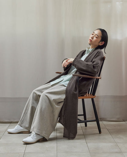 フリンジローブ / ウールガーゼ/ モカブラウン