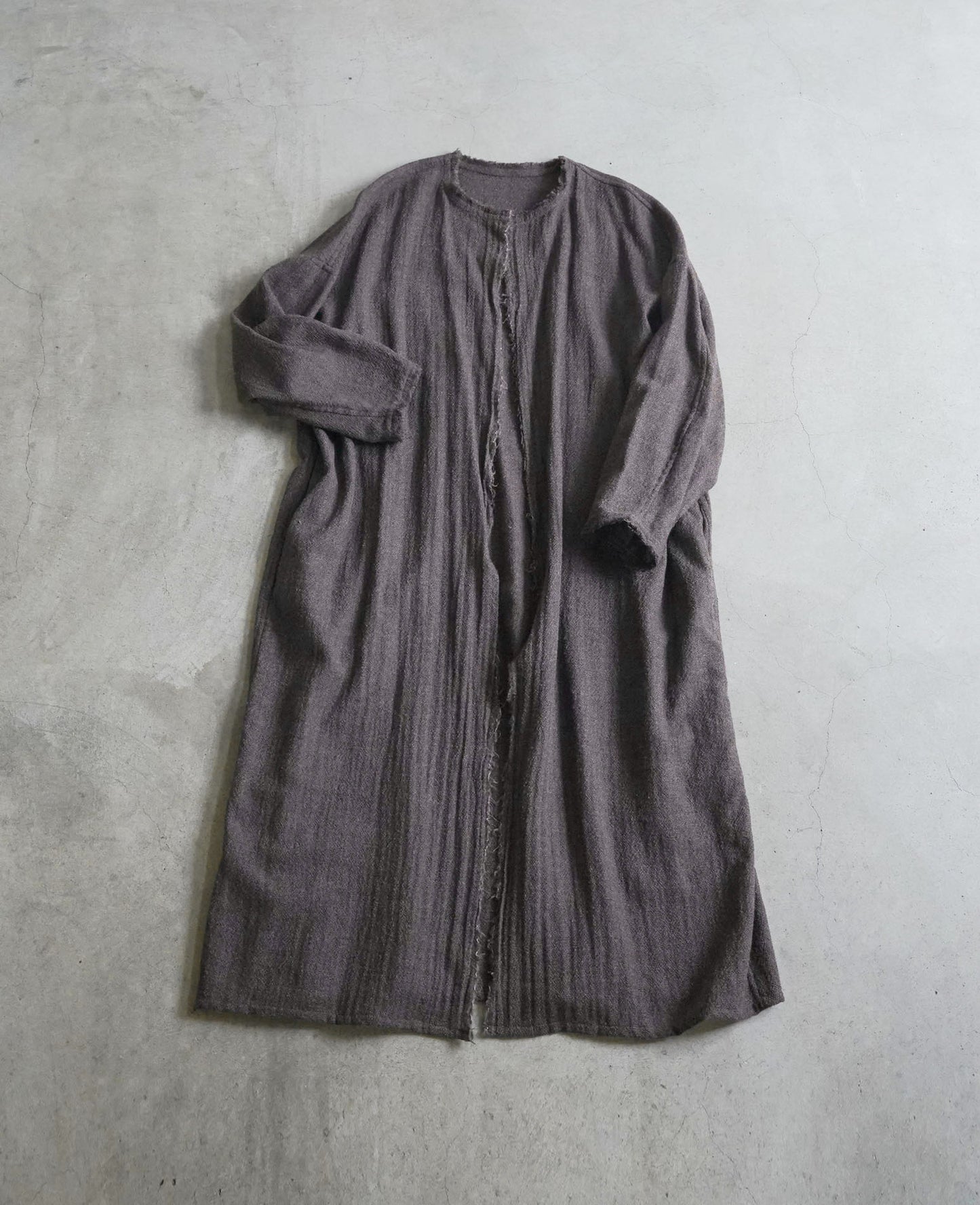 フリンジローブ / ウールガーゼ/ モカブラウン