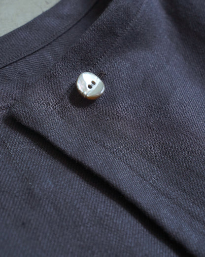 [Available from 12:00 PM on Saturday, September 13th] Tuck Vest / Heavy Linen Twill / Black