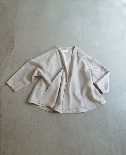 [Available from 12:00 PM on Saturday, September 13th] Short Robe / Heavy Linen Twill / Beige