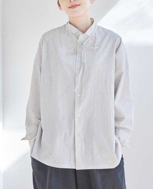 [On sale from 12:00 PM on Saturday, September 13th] Overshirt / Cotton Stripe / Blue