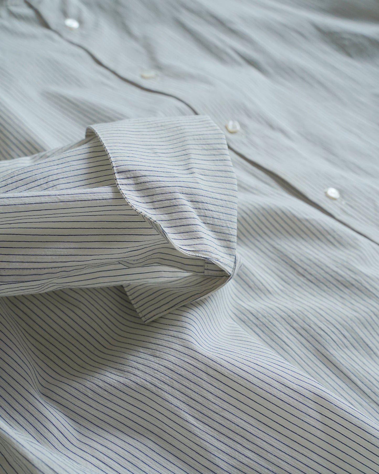 [On sale from 12:00 PM on Saturday, September 13th] Overshirt / Cotton Stripe / Blue