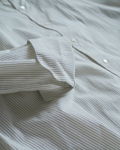 [On sale from 12:00 PM on Saturday, September 13th] Overshirt / Cotton Stripe / Blue