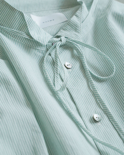 [Available from 12:00 PM on Saturday, September 13th] Overshirt / Cotton Stripe / Green