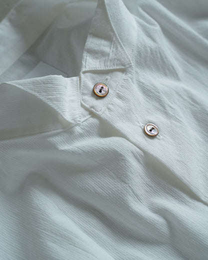 [On sale from 12:00 PM on Saturday, September 13th] Overshirt / Cotton Stripe / White