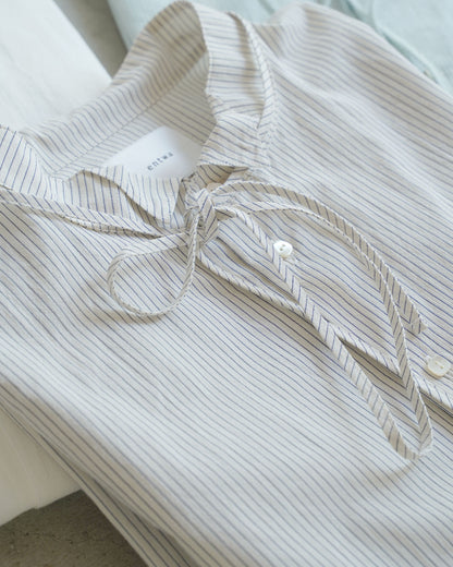 [On sale from 12:00 PM on Saturday, September 13th] Overshirt / Cotton Stripe / Blue