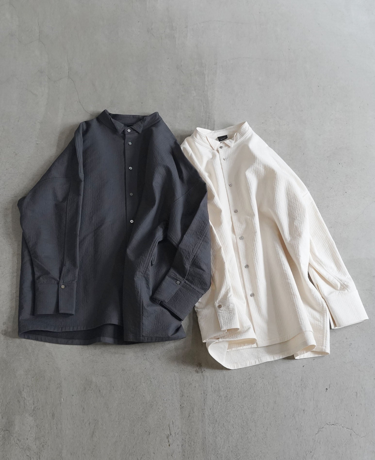 オーバーシャツ / ラインステッチコットン – entwa