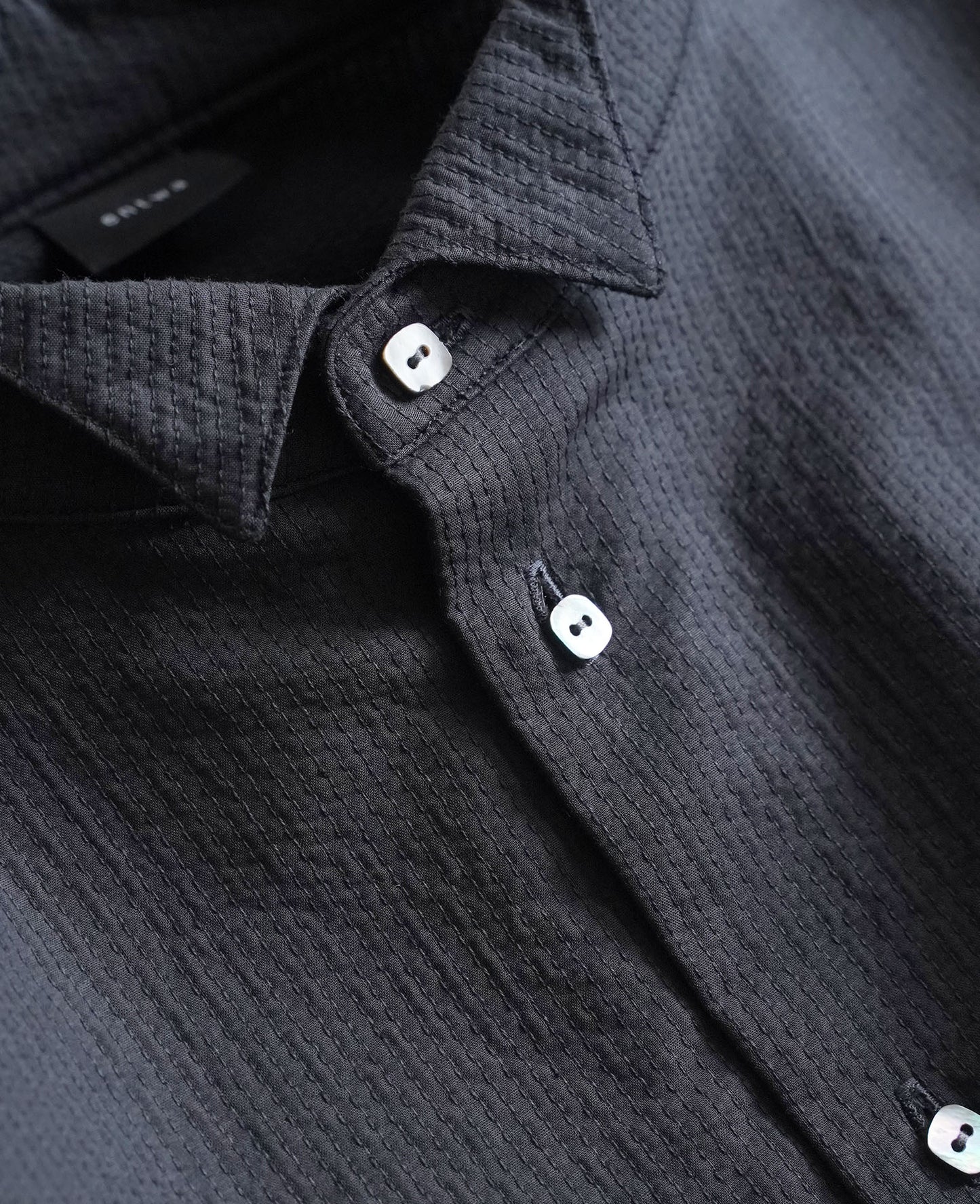 オーバーシャツ / ラインステッチコットン / スモークブラック