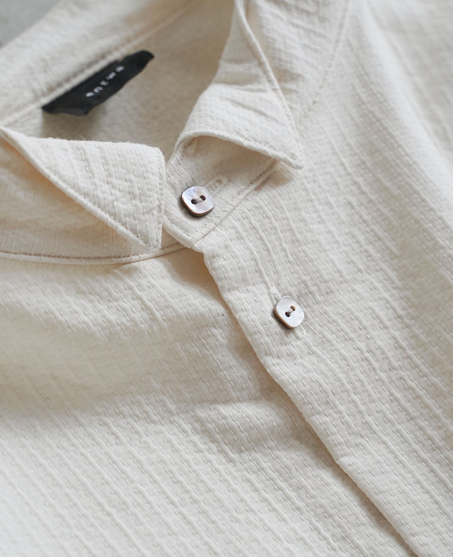 オーバーシャツ / ラインステッチコットン / アイボリー