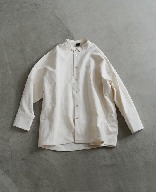 オーバーシャツ / ラインステッチコットン / アイボリー