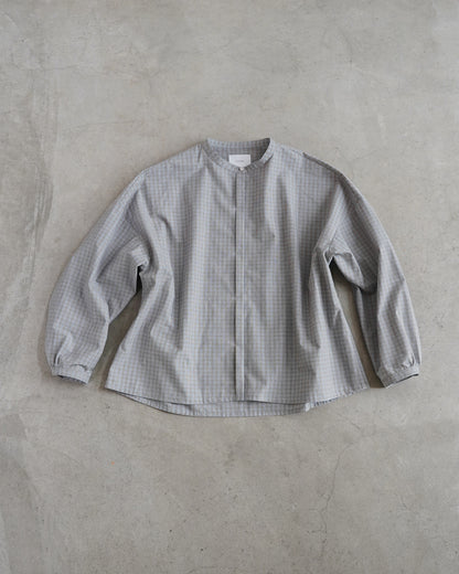 【12月6日(土)12時～発売】スタンドカラーシャツ / ブロックチェック / ライトブルー