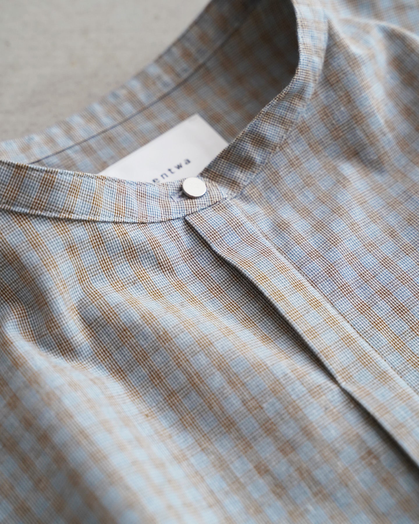 【12月6日(土)12時～発売】スタンドカラーシャツ / ブロックチェック / ライトブルー