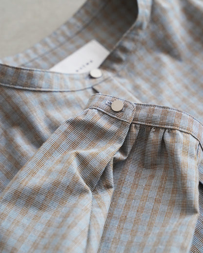 【12月6日(土)12時～発売】スタンドカラーシャツ / ブロックチェック / ライトブルー