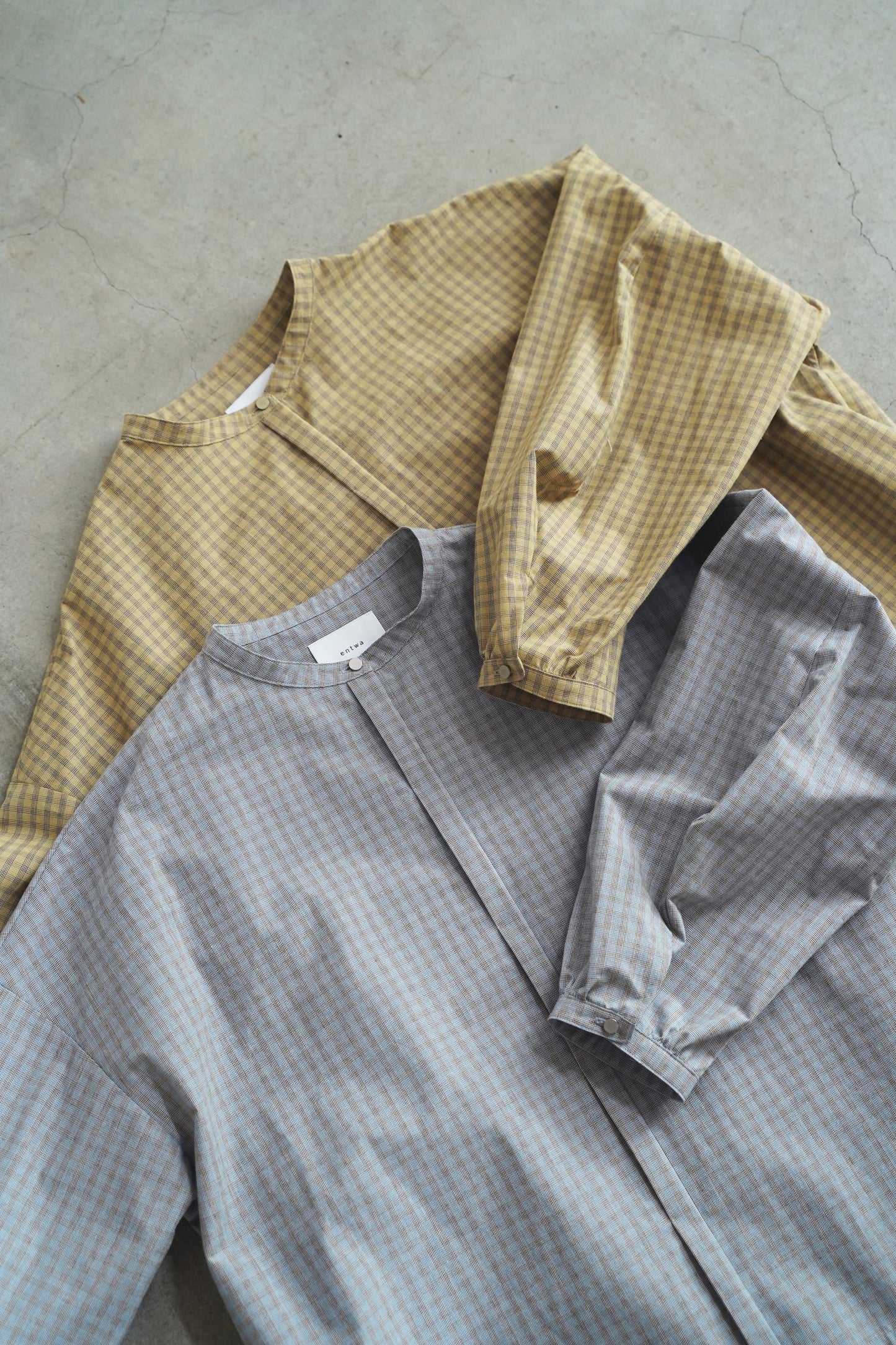 【12月6日(土)12時～発売】スタンドカラーシャツ / ブロックチェック / ライトブルー