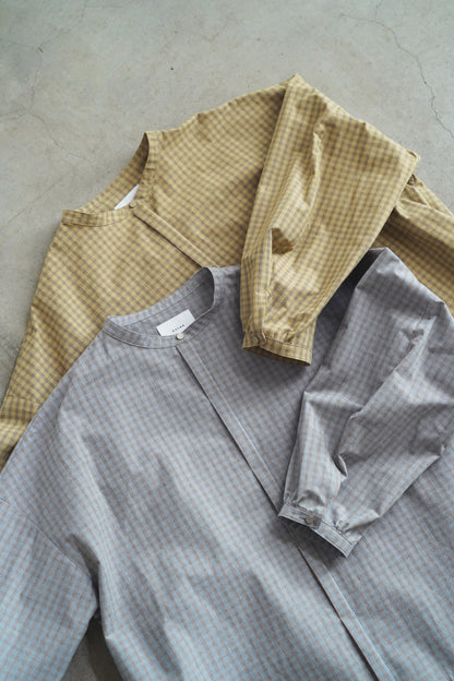 【12月6日(土)12時～発売】スタンドカラーシャツ / ブロックチェック / イエロー