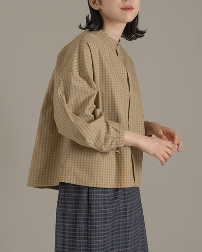 【12月6日(土)12時～発売】スタンドカラーシャツ / ブロックチェック / イエロー