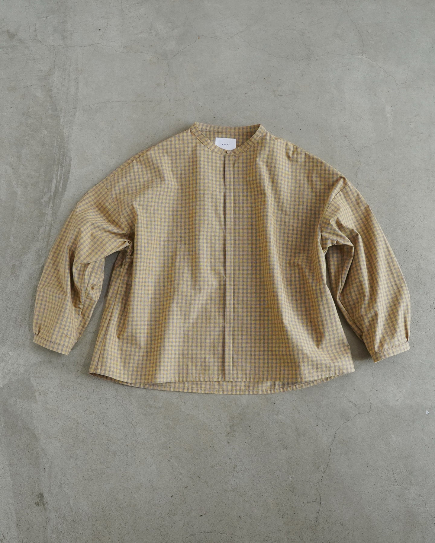 【12月6日(土)12時～発売】スタンドカラーシャツ / ブロックチェック / イエロー