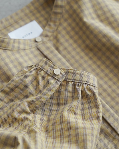 【12月6日(土)12時～発売】スタンドカラーシャツ / ブロックチェック / イエロー