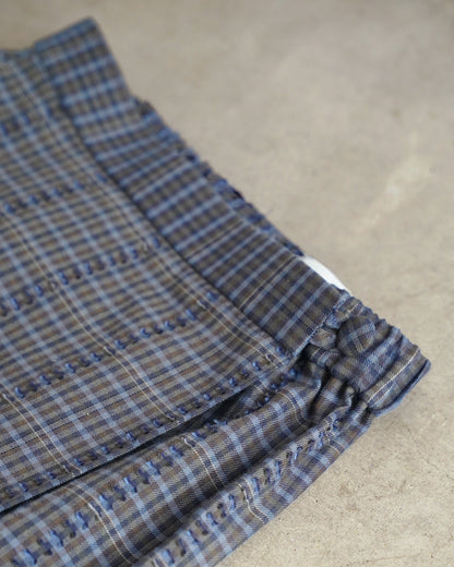 【12月6日(土)12時～発売】ストレートスカート / フリンジチェック / ブルー