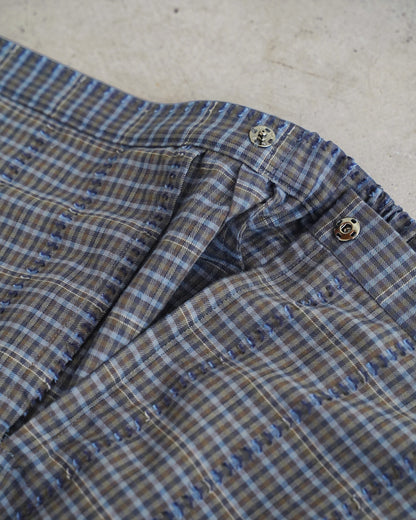 【12月6日(土)12時～発売】ストレートスカート / フリンジチェック / ブルー