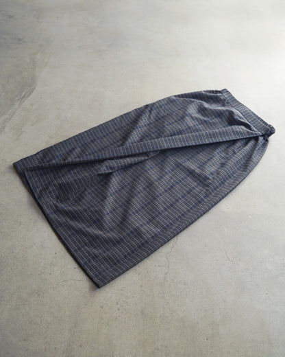 【12月6日(土)12時～発売】ストレートスカート / フリンジチェック / ブルー