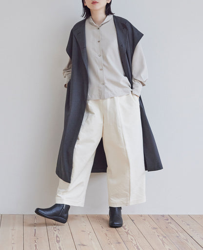 ノーカラーコクーンベスト / TRツイル