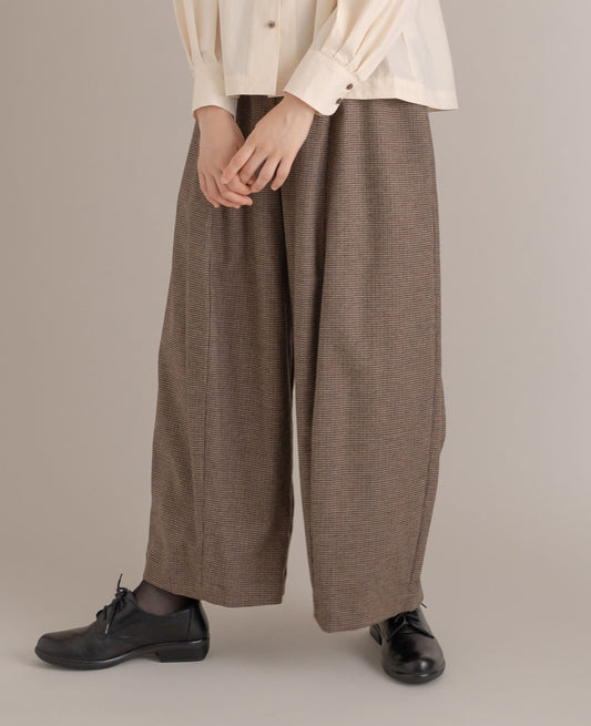 ワイドパンツ / ウール千鳥格子