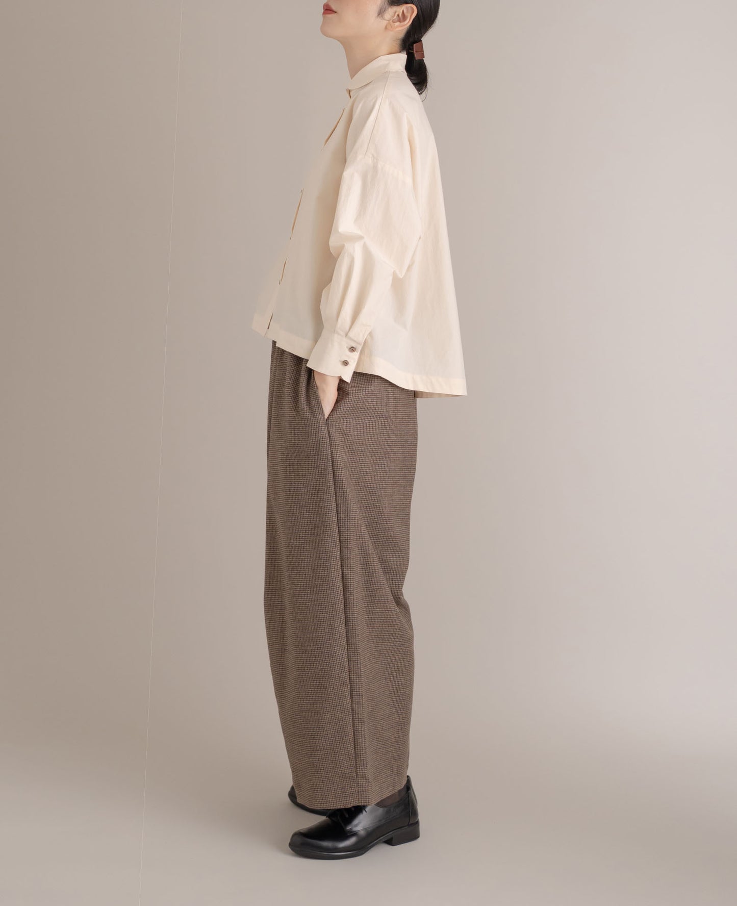 ワイドパンツ / ウール千鳥格子