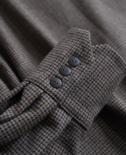 ラグランスリーブブラウス / ウール千鳥格子