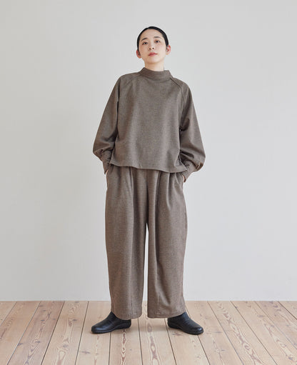 ラグランスリーブブラウス / ウール千鳥格子