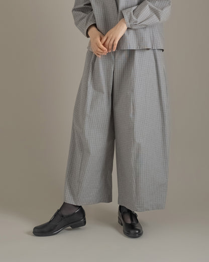 【12月6日(土)12時～発売】ワイドパンツ / ブロックチェック / ライトブルー