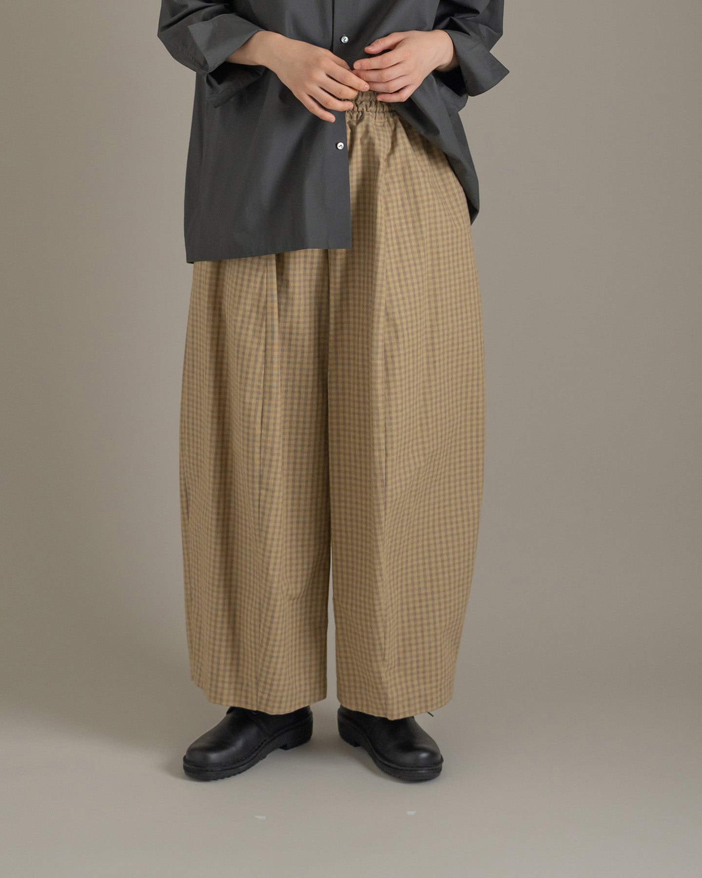 【12月6日(土)12時～発売】ワイドパンツ / ブロックチェック / イエロー